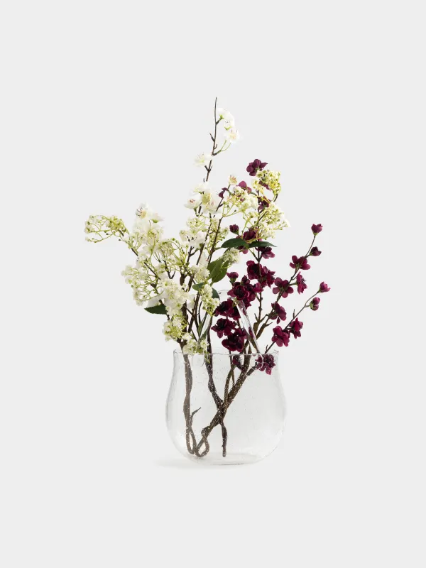 Ваза для цветов, 31 см, декоративная, с ручкой, Сумка, Clear, image-4