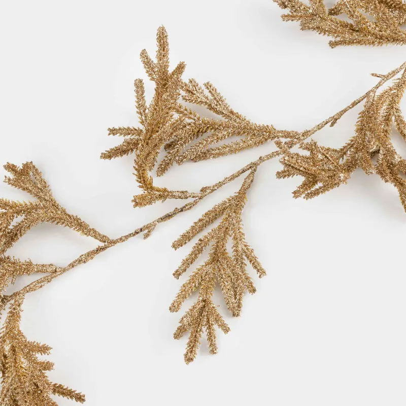 Ветка-гирлянда декоративная, 2 м, с подсветкой, пластик, шампань, Хвоя, Sparkle decor, image-2