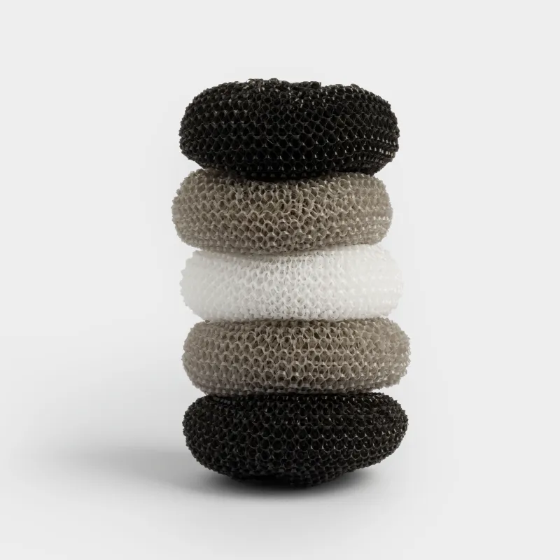 Губка для уборки, 8 см, 5 шт, полипропилен, черная/серая/белая, Black clean