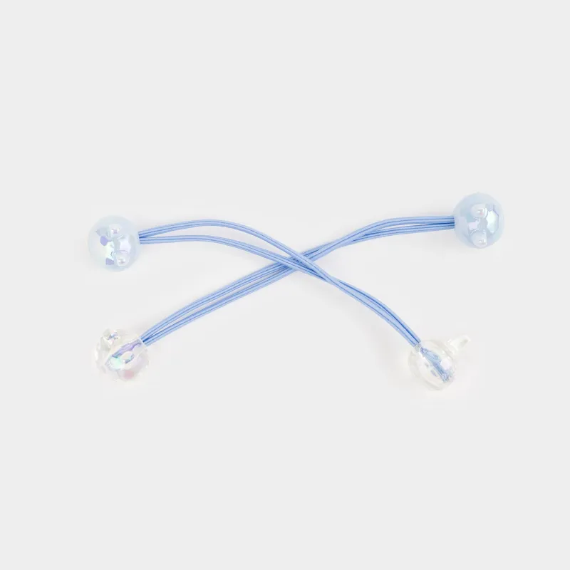 Резинка для волос, 6 см, 2 шт, детская, акрил, голубая, Зайки, Gracile, image-1