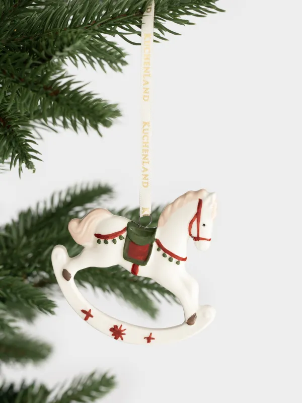 Игрушка елочная, 7 см, фарфор P, белая, Лошадь, Figure christmas, image-3