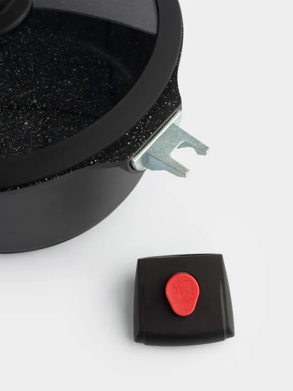 Кастрюля, 24 см, 4,5 л, с крышкой, съемные ручки, с покрытием, алюминий, Solution Red 2, image-4