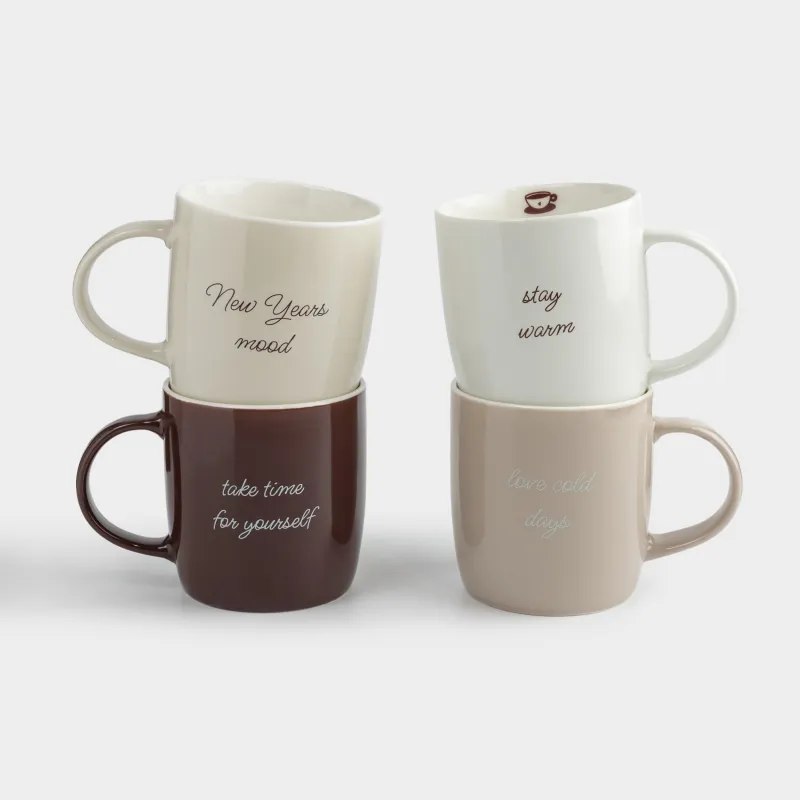 Кружка, 360 мл, 4 шт, фарфор N, Зимний микс, Magic moments