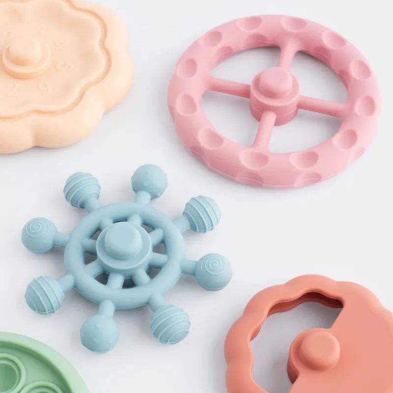 Игрушка развивающая, 11 см, 6 пр, силикон, цветная, Пирамидка фигурная, Kiddy, image-6