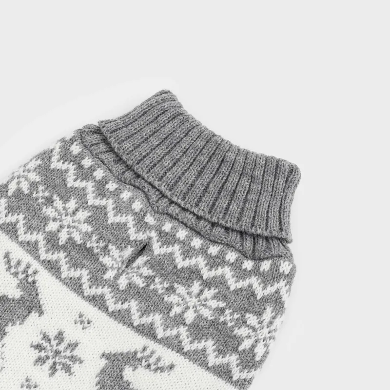 Свитер для животных,  акрил, серо-белый, Рождественский узор, Fashion pet, image-1