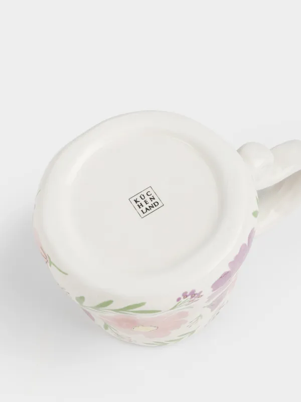 Кружка, 420 мл, керамика D, молочная, Цветы, Crumple flower, image-3