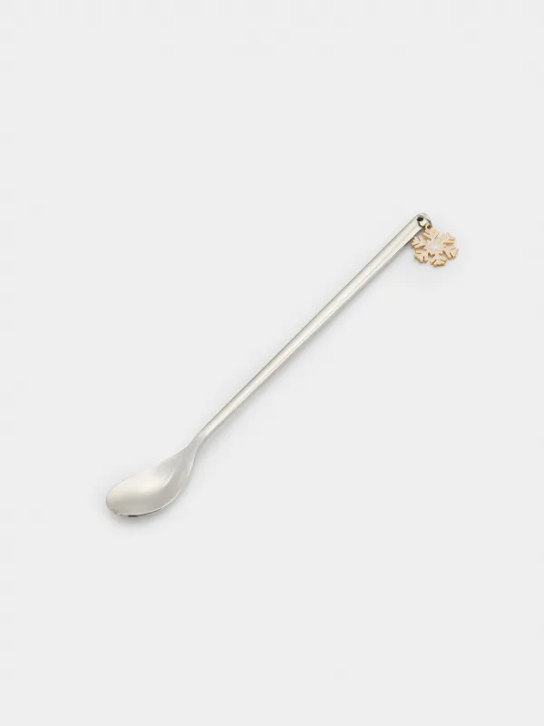 Ложка десертная, 19 см, 2 шт, сталь, Золотистые снежинки, Snowfall, image-2