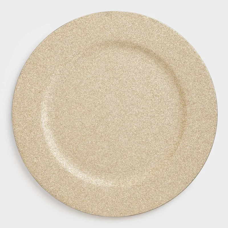 Тарелка подстановочная, 33 см, пластик, серебристая, Plastic sparkle