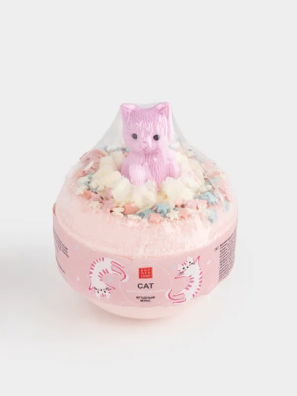 Бомбочка для ванны, 130 гр, с игрушкой, в ассортименте, Ягодный микс, Кошечка, Cat, image-2