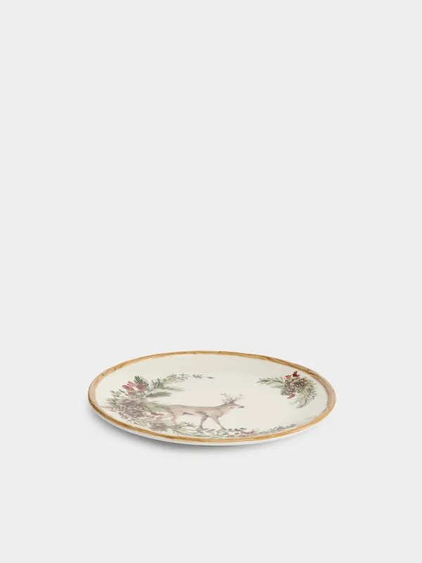 Тарелка обеденная, 28 см, Олень и ягоды, Berries&deer, image-1