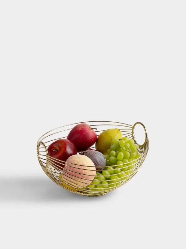 Корзина для фруктов, 28х15 см, с ручками, Twist gold, image-3
