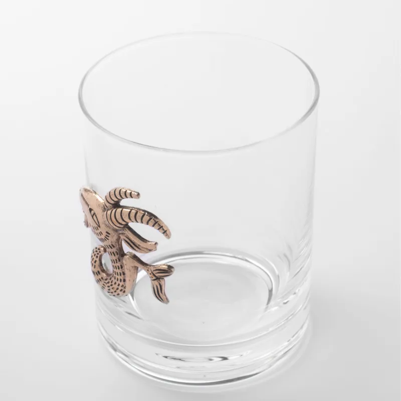 Стакан для виски, 10 см, 340 мл, стекло/металл, золотистый, Козерог, Zodiac, image-2