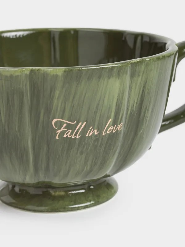 Кружка, 450 мл, керамика, зеленая, Белка внутри, Forest symphony, image-1