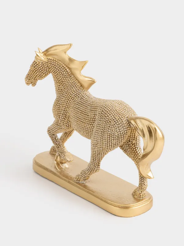 Статуэтка, 19x17 см, полирезин, золотистая, Лошадь, Horse gold, image-4