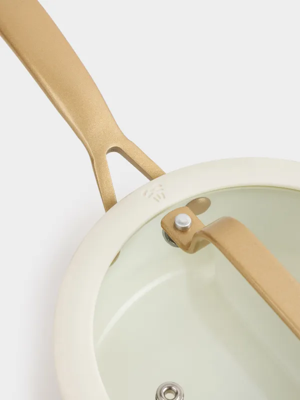 Ковш, 16 см, 1,3 л, с крышкой, с покрытием, алюминий, молочный, Piatto gold, image-6