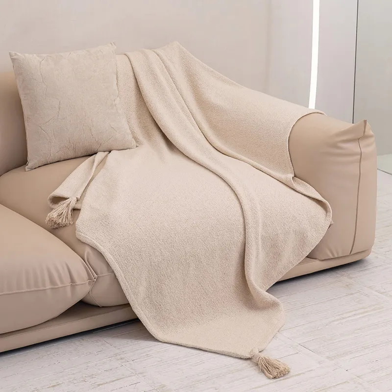 Плед, 130х170 см, хлопок, молочный, Streak