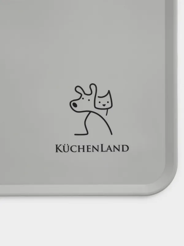 Коврик под миску для животных, 48х30 см, силикон, серо-бежевый, Favorite pet, image-4