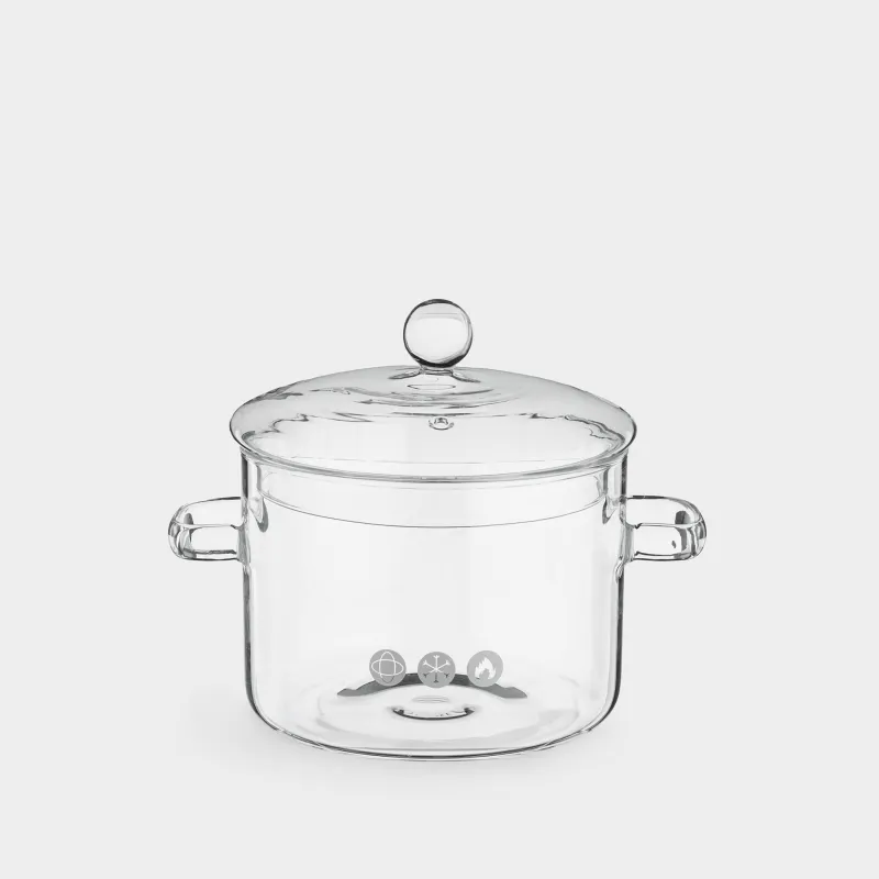 Кастрюля, 15 см, 1,5 л, стекло Б, Clear