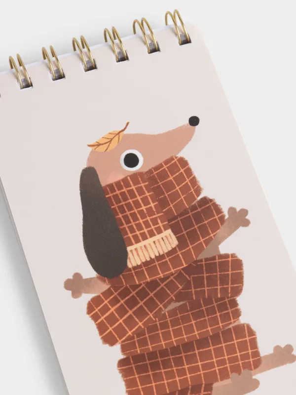 Блокнот для записей, 9х16 см, 100 л, Такса с шарфиком, Dog, image-1