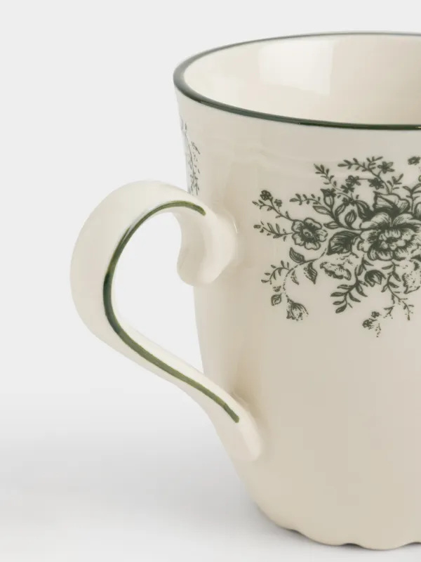 Кружка, 430 мл, Зеленые цветы, Green lace, image-3