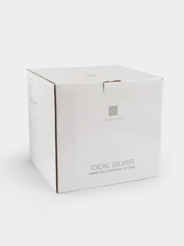 Сервиз обеденный, 6 перс, 18 пр, фарфор F, белый, Ideal silver, image-10