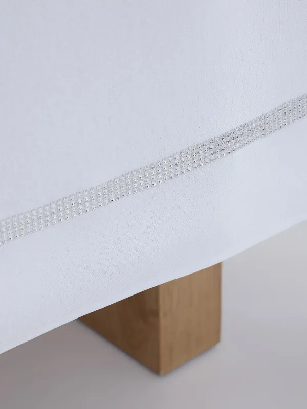 Скатерть, 160х160 см, со стразами, полиэстер, белая, Rhinestones, image-5