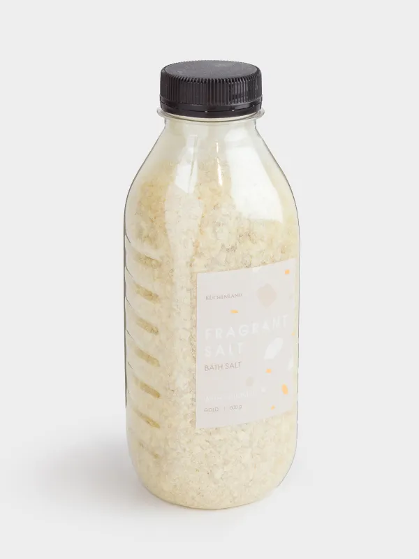 Соль для ванны, 600 гр, с шиммером, восстанавливающая, золотистая, Экзотик фрукты, Fragrant salt, image-2