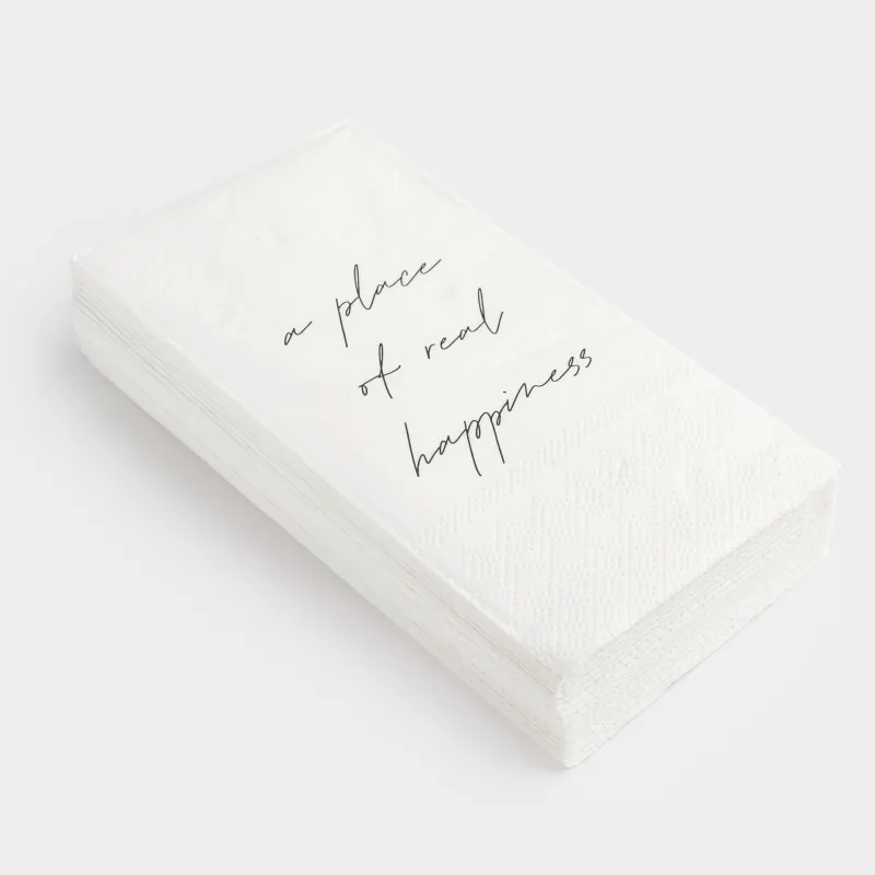 Салфетки бумажные, 33х33 см, 20 шт, прямоугольные, белые, A place of real happiness, Scroll, image-1