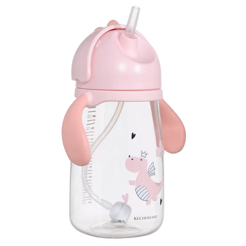 Бутылка-поильник, детская, 360 мл, тритан, розовая, Дракоша, Dino, image-1
