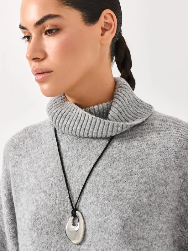 Цепочка-шнурок, 1,6 м, с подвеской, металл/нейлон, серебристая, Jewelry, image-5