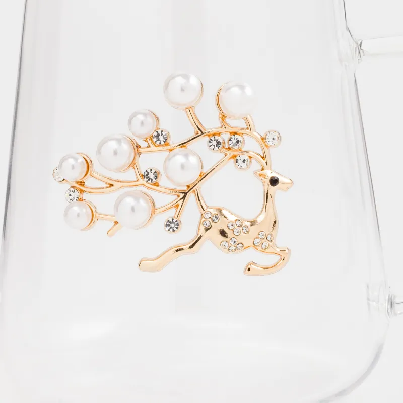 Кружка, 430 мл, 2 шт, стекло Б/металл, Олени, Verset pearl, image-5