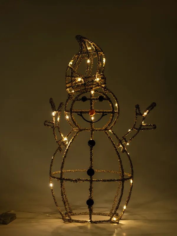 Статуэтка с подсветкой, 40х67 см, Снеговик, Frosty sparks, image-4