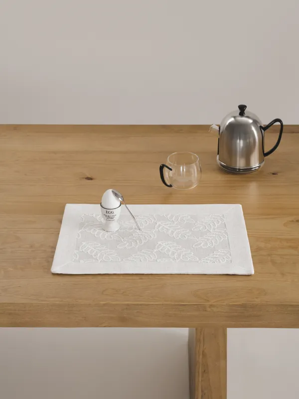 Салфетка под приборы, 30х45 см, полиэстер, прямоугольная, молочная, Листья, Fall foliage, image-1