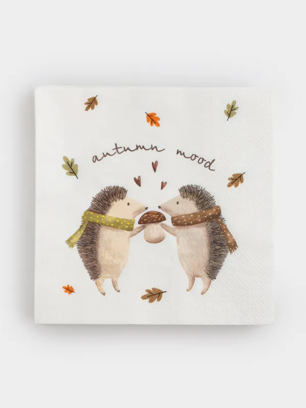 Салфетки бумажные, 33х33 см, 20 шт, Forest hedgehogs, image-0