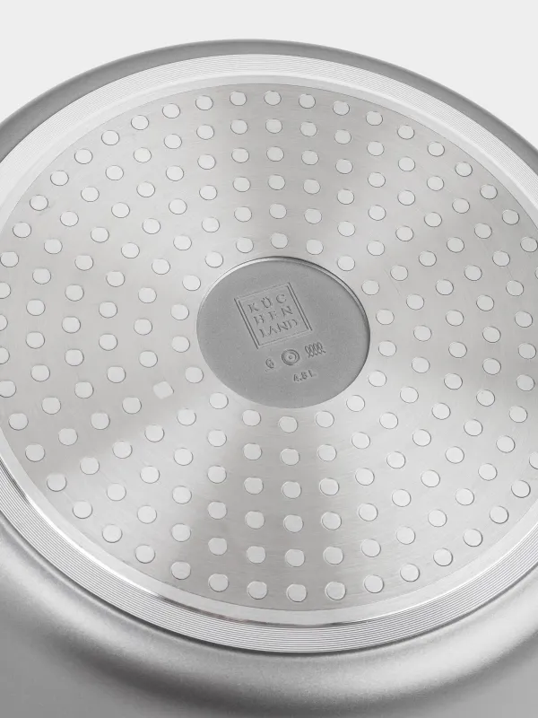 Кастрюля, 24 см, 4,8 л, с крышкой, с покрытием, алюминий, серо-черная, Mintali, image-4