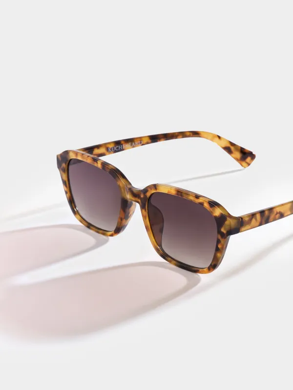 Очки солнцезащитные, пластик, прямоугольные, черепаховые, Eyewear, image-2