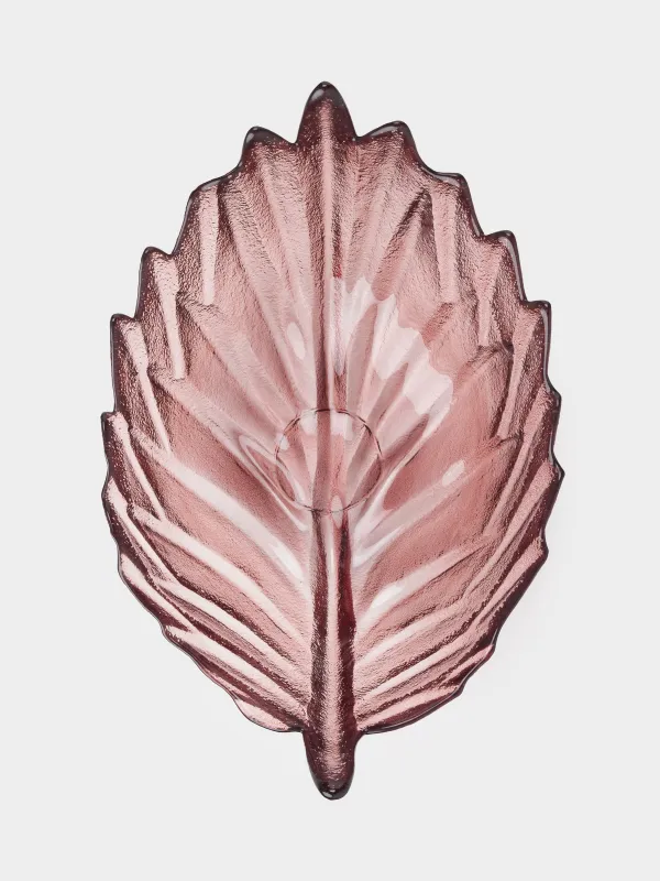 Ваза для фруктов, 29х15 см, стекло, коричневая, Лист, Curvy, image-3