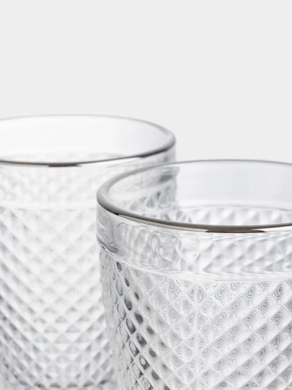 Стакан для виски, 10 см, 300 мл, 2 шт, стекло Р, с серебристым кантом, Verona silver, image-4
