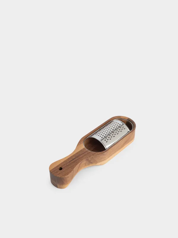 Терка, 24х7 см, с контейнером, с ручкой, сталь/дерево, Noble tree, image-1