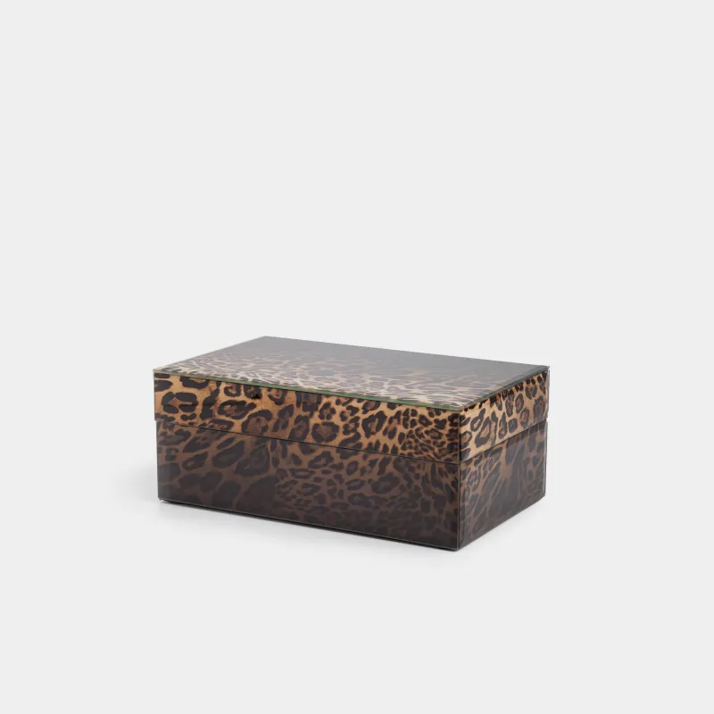 Шкатулка для украшений, 21х13 см, стекло, Леопард, Leopard