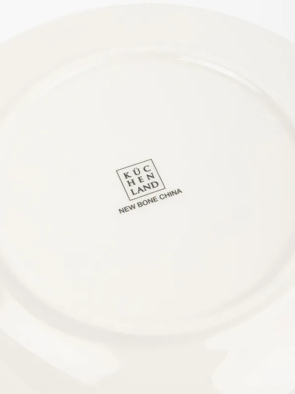 Тарелка закусочная, 20 см, фарфор N, молочно-золотистая, Домики и лошадь, Snow sparks, image-5