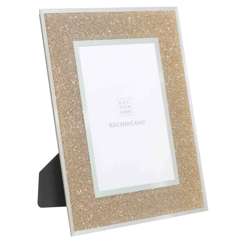 Фоторамка, 17х22 см, стекло, золотистая, Actress