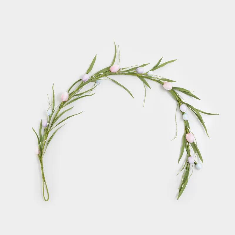 Ветка-гирлянда декоративная, 1,5 м, пенопласт/полиэстер, Пасхальные яйца, Flora Easter decor