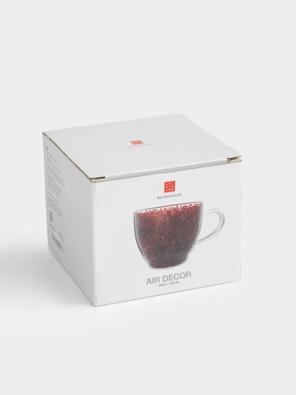 Кружка, 300 мл, стекло Б, с красными кристаллами внутри, Air decor, image-4