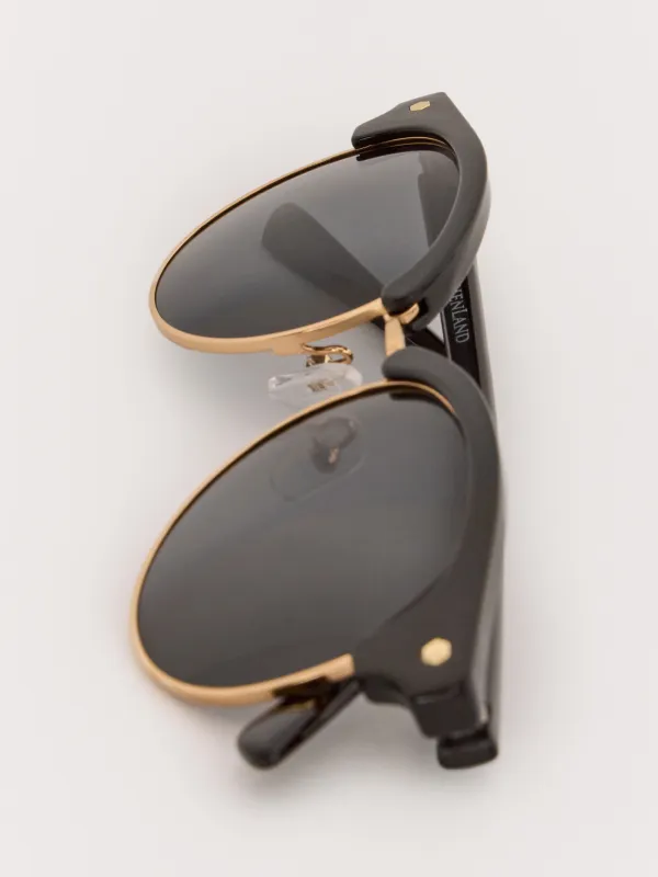 Очки солнцезащитные, металл/пластик, круглые, черные, Панто, Eyewear, image-2