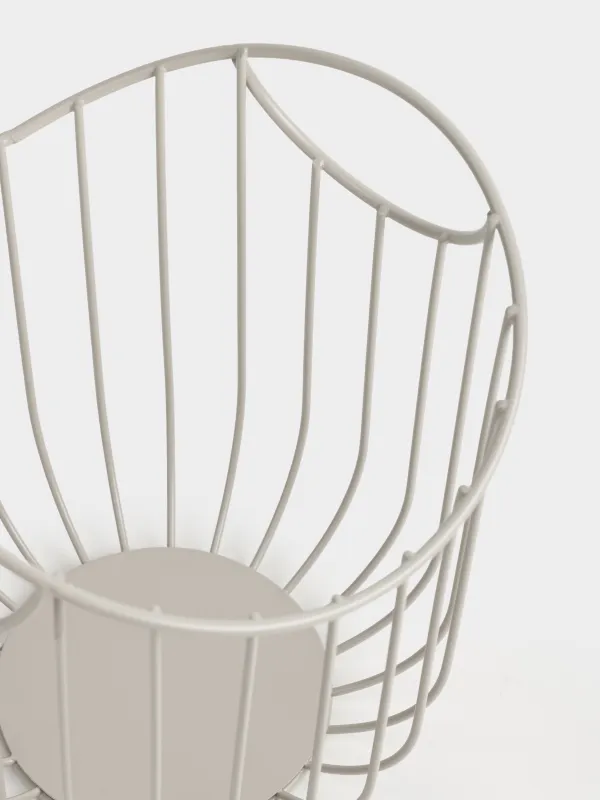 Корзина для фруктов, 18х20 см, металл, серо-бежевая, Twist beige, image-3