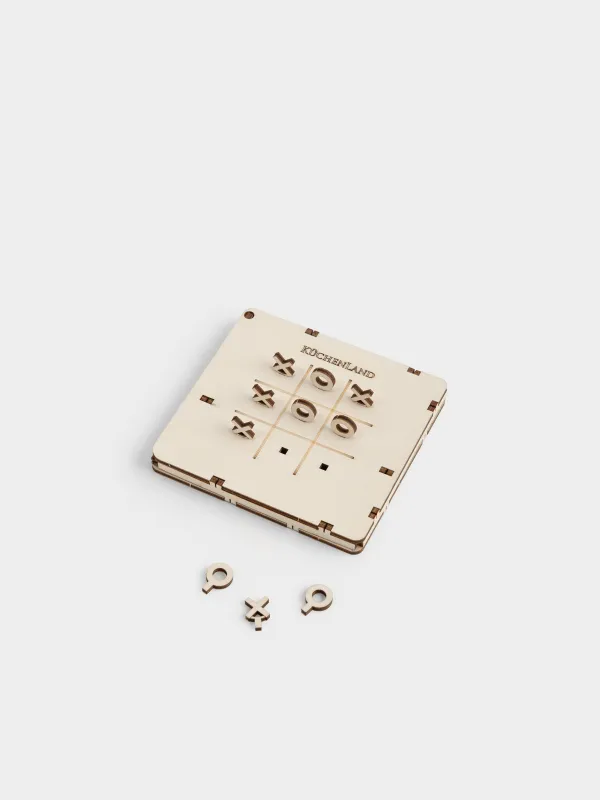 Игра настольная, 11х10 см, шашки/шахматы/крестики-нолики, дерево, Hobby light, image-3