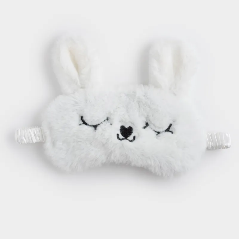 Маска для сна, 18 см, полиэстер/искусственный мех, бежевая, Зайка, Rabbit