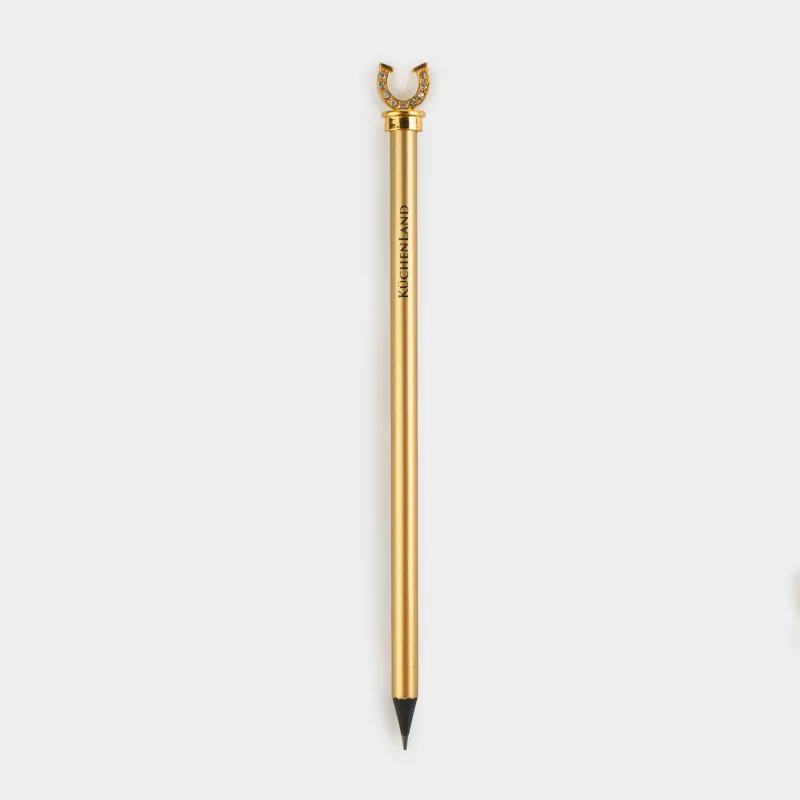 Карандаш, 18 см, чернографитный, с фигуркой, золотистый, Подкова, Draw figure