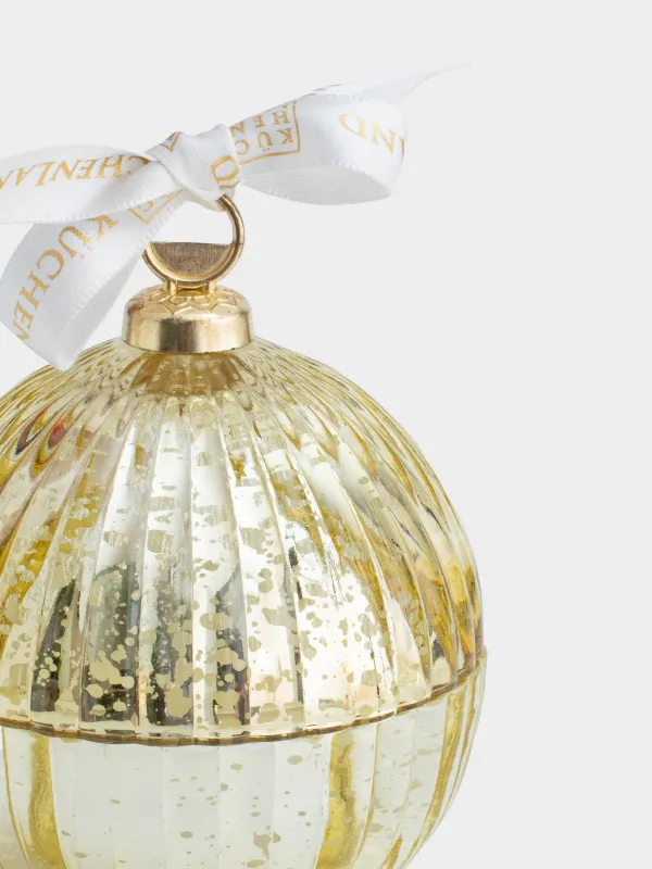 Свеча ароматическая, 8х9 см, в подсвечнике, стекло, шампань, Аромат, Шар, Gold candle, image-2